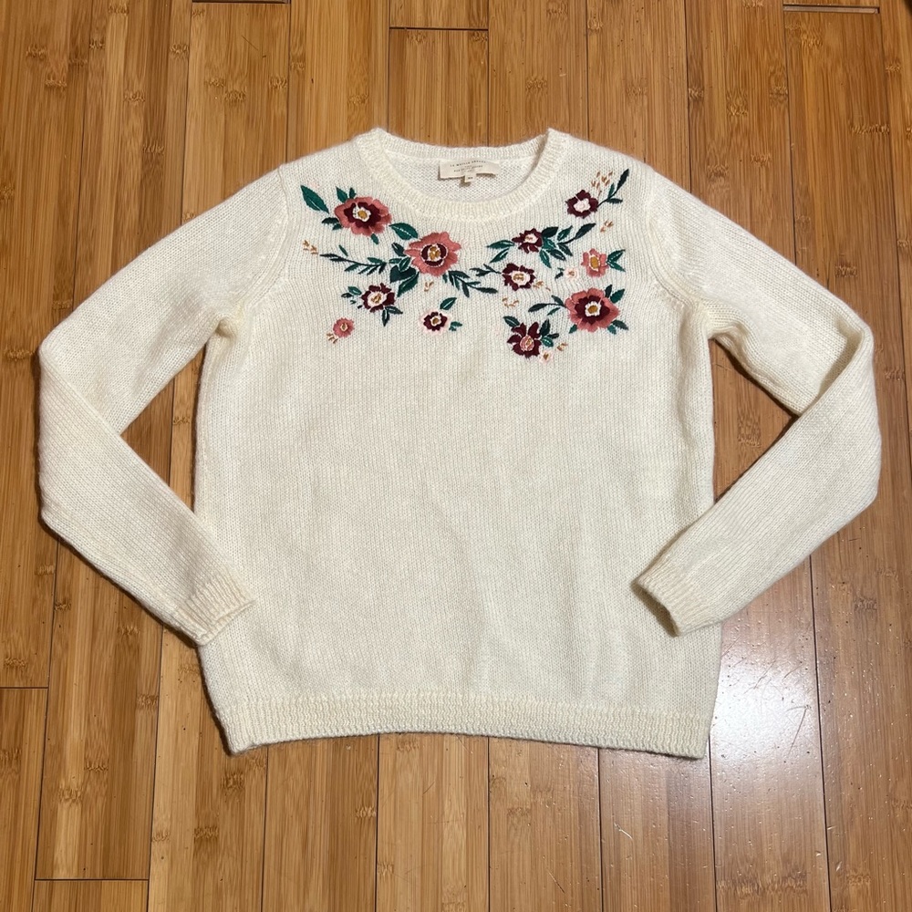 Sezane Pam Embroidered Jumper Sweater Size XS